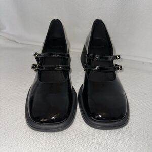 Vagabond Mary Jane Women’s Patent Leather Anise Pumps Size 8 Double Buckle Black